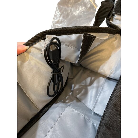 Anti-Theft Black Nylon Travel Laptop Backpack W/ USB Charger Port & Compartments - Picture 4 of 5